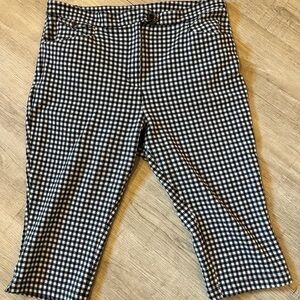 Anthropologie Black and White Checkered Capris